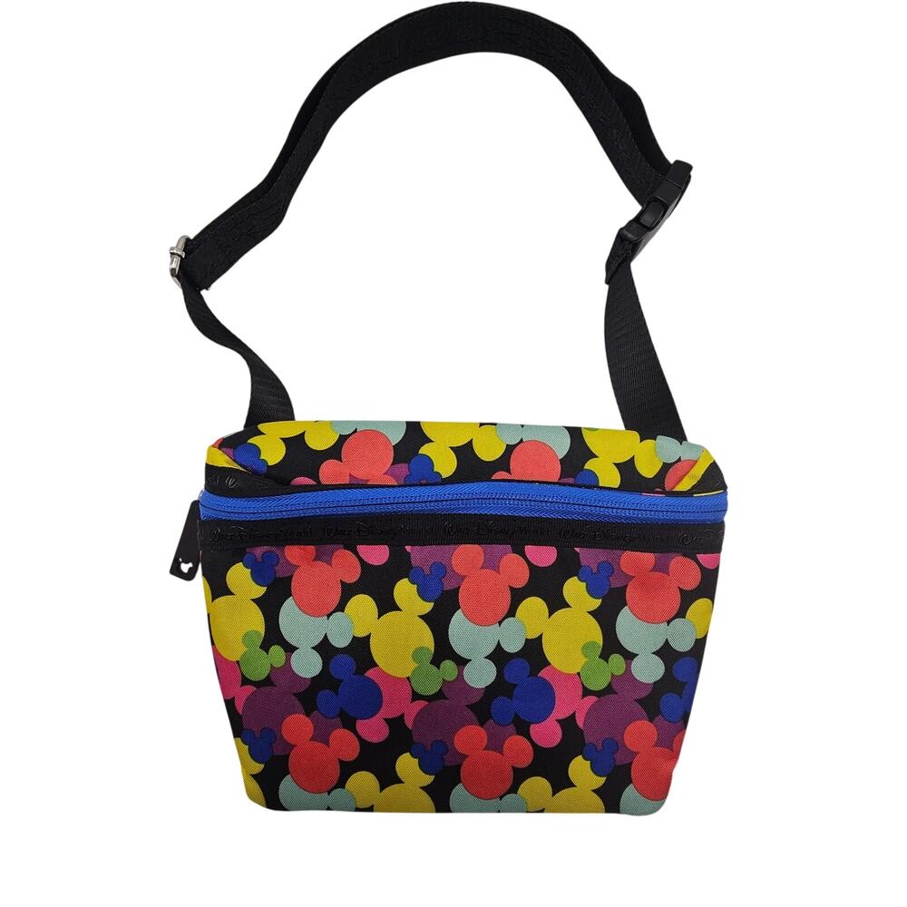 Disney Parks Multicolored Mickey Mouse Icons Crossbody Bag with Adjustable Strap